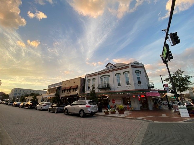 Downtown DeLand side street with historic facades